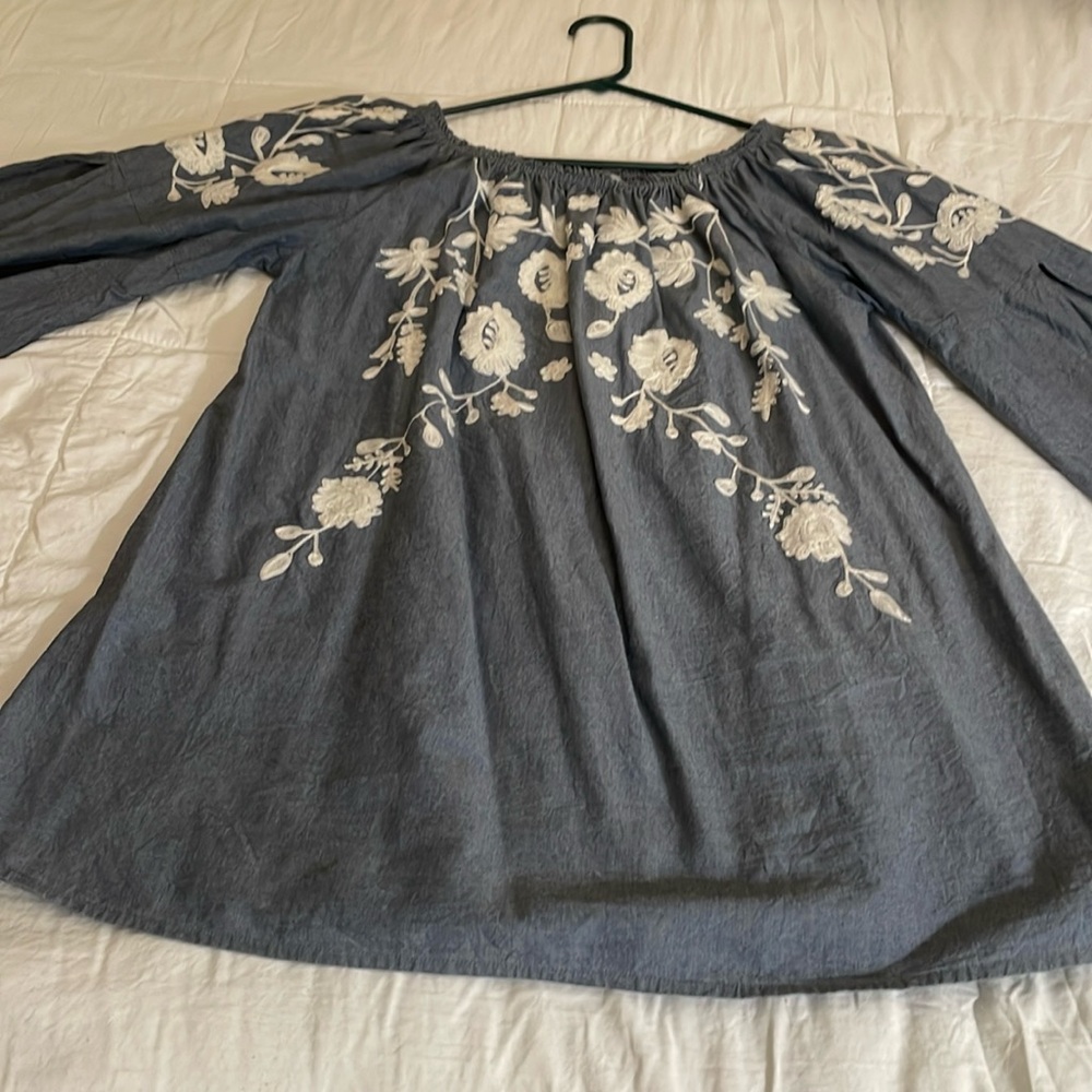 A&A denim mini dress.